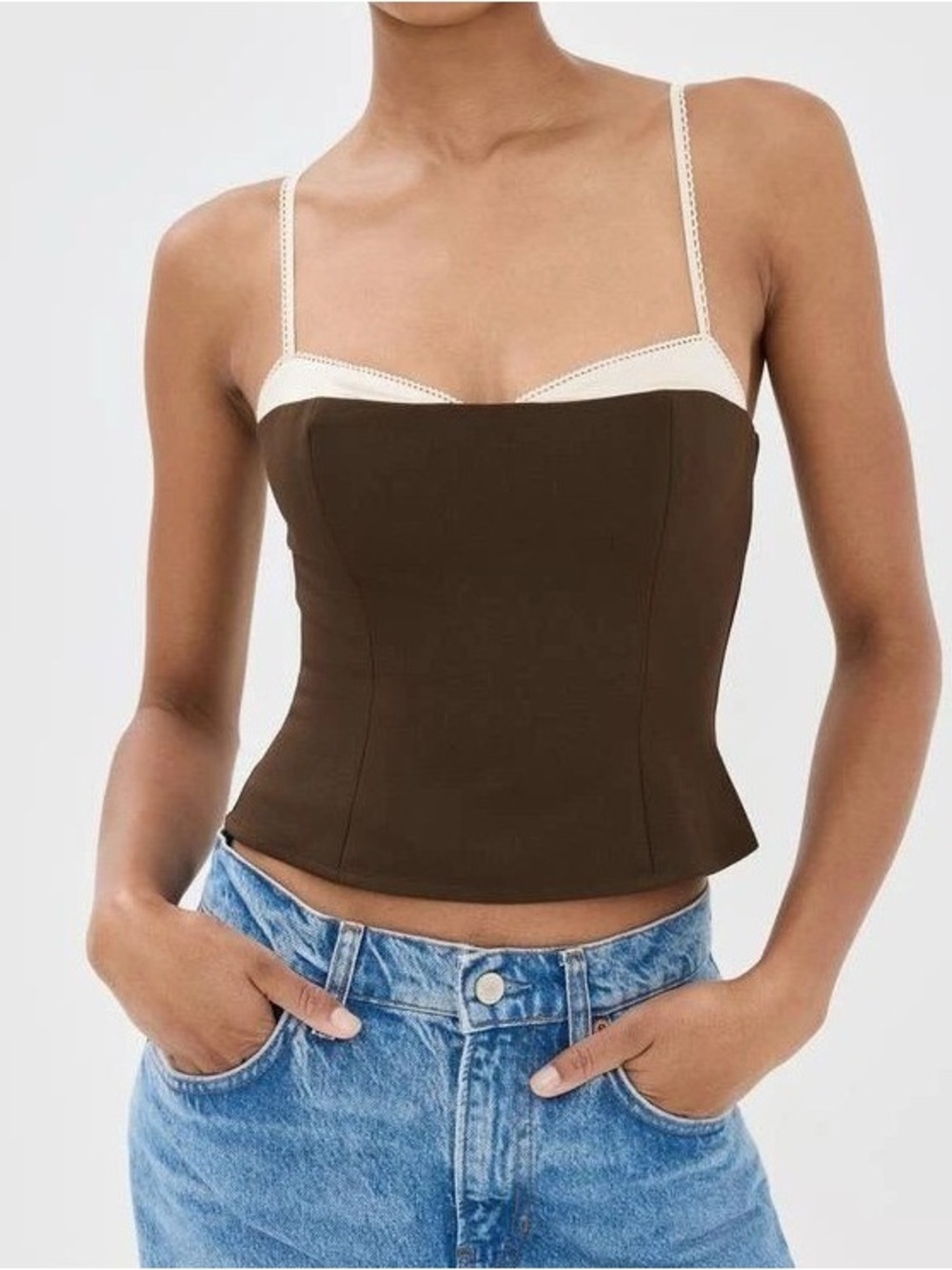 NWT Reformation Melanie Lace Trim crop Camisole